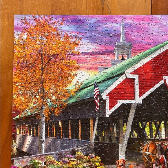 White Mountain Puzzles Honeymoon Covered Bridge 1000 Piece Puzzle - Picture 5 of 10